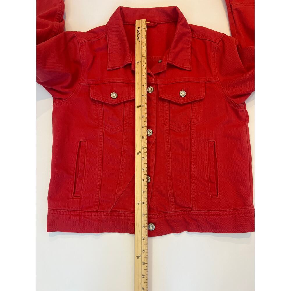 Free People Women’s Rumors Denim Jacket 
 Strawberry Red Size Medium - Picture 10 of 12